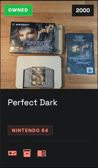 Game collection card example